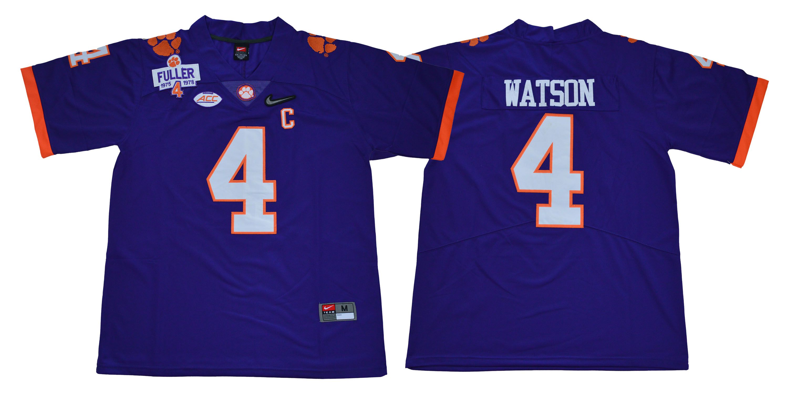 Men Clemson Tigers #4 Watson Purple Diamonds NCAA Jerseys->ncaa teams->NCAA Jersey